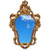 Casa Specchiera Dorata Oro Dorato Specchio a Parete in Stile Barocco Finto Vintage Arredamento 75x49