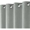 VANZAVANZU Tenda da Doccia in Texture Lino con Rivestimento Impermeabile, Occhielli Larghi, 230GSM Tenda da Bagno Tessuto Resistente Pesante, Orlo Pesarato, Lavabile, Installazione Facile, 183x191cm, Grigio