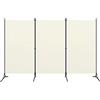 vidaXL Divisorio a 3 pannelli in bianco crema classico, leggero, pieghevole e versatile, per uso interno, 260 x 180 cm