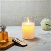 Koelaa Candele a LED, candela in vetro a batteria, candele senza fiamma a batteria con telecomando, candela LED tremolante in vetro con timer per Natale, Halloween, decorazioni per festival, 7,5 x