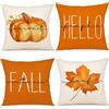 ZWJD Autunnali Federe Cuscini Divano 45x45 Set di 4 Copri Cuscini per Divano Decorativi Cuscini Divano in Lino per Divano Decorativo Casa Giardino Camera da Letto Cuscini da Esterno 45 x 45 cm