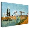 Printed Paintings Stampa su Tela con Telaio (100x70cm): Vincent Van Gogh - Ponte di Langlois (1888) - Quadri Moderni