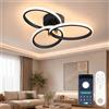 OTREN Lampadario Camera da Letto Dimmerabile 40W 47cm con Telecomando | Plafoniera LED Soffitto Nero 3000K-6500K con Luce Notturna, Timer, Funzione Memoria per Cucina, Soggiorno