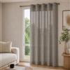 TEXTILE COLLECTION Tenda Canapone Roby Effetto Lino con Anelli - Media Coprenza 135×280 cm - 8 Colori Disponibili (Grigio Cenere)
