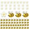 Dbuwqips 72 Pezzi Api Api Decorative Api Peluche Ape Decorativa in Peluche Fiore Bianco all'Uncinetto Ape Artigianale per Le Decorazioni di Abbigliamento del Negozio di Artigianato Fai da Te