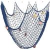 Copiel Rete da Pesca Decorativa, Cornice da Appendere in Stile Nautico Mediterraneo Oceano foto Spiaggia con Conchiglie per la Decorazione della Parete Della Camera Letto Casa (blu, 1M x 2M)
