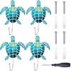 PRESSINART 4pz Ganci per Cappotti A Forma di Animali in Legno Tartaruga di Mare Ganci da Parete Tema Oceanico Decorativi Singoli Attaccapanni da Parete con Viti per Camera da Letto Bagno Ingresso