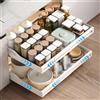 AGOVXTI Cassetto Estraibile Cucina, Cestelli Estraibili per Cucina a Larghezza Regolabile da 33 a 55 cm, Cassetti Telescopico Armadio Organizer, Nessuna Foratura, Bianco