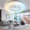 Aigostar Ventilatore da Soffitto con Luce e Telecomando, Plafoniera LED Silenziosa con Motore DC a Basso Consumo, Luminosità Regolabile, Timer, per Camera da Letto e Cucina, Bianco