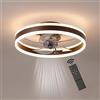 GaoHX Ventilatore da Soffitto con Luce, Moderno Indoor LED Dimmable Ventilatori da Soffitto con Telecomando, Ventilatore Plafoniera, 3 Light Color Change 3000-6500K, Reversibili e 6 Velocità Della Ventola (