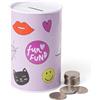 Premier Housewares Fun Times - Barattolo per Denaro, Multicolore, 8 x 8 x 13 cm