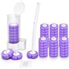 YUNZHISHIYE Scopino Wc Usa E Getta, Kit Per La Pulizia Del Wc, Manico Allungabile, Include 36 Testine Di Ricambio, Adatti Per Wc E Bagni (Viola)