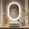 Kasloglow Specchio da bagno ovale a LED, 600 x 800 mm, 3 colori, dimmerabile, interruttore touch, specchio da parete (60 x 80 cm)