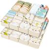 DIMJ Organizer per Cassetti Armadio - Divisori Per Cassetti Intimo Non Tessuto, Organizzatore Armadio Scatola Pieghevole Salvaspazio Per Calzini, Biancheria, Cravatte, 15 Pezzi Beige