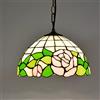 WDBZTJ Lampadari in stile Tiffany, vetrate appendere le luci del soffitto, E27 decorazione camera da letto soggiorno ciondolo lampada principale del soffitto della lampada (12 pollici),21