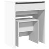 vidaXL Tavolo da toeletta con sgabello, specchio cosmetico con vano portaoggetti, per camera da letto, moderno, bianco, 60 x 40 x 113,5 cm