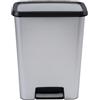 Curver Compatta Pattumiera con Pedale, Capacità 50 L, Colore Inox
