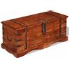 vidaXL Legno Massello Cassapanca Cassettiera Baule Bauli Portaoggetti da Casa