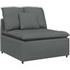 vidaXL Modulo Centrale Divano Modulare con Cuscini Grigio Scuro 100 cm, Divano componibile, Divano Centrale, Divano componibile Moderno