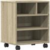 vidaXL Supporto per Stampante con Ruote Rovere Sonoma 41x32x48 cm, Supporto per Computer, Organizer per Stampante, Tavolo da Stampante portaoggetti