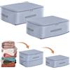 WOOWAIR 2 Pezzi Organizer Autocomprimente Ultra Salvaspazio, Borsa Portaoggetti Auto Comprimente per Piumino, Vestiti Organizer Autocomprimibile Ultra Salvaspazio (grigio, L 52 x 42 x 30 cm)