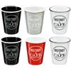 Paris Prix 6 COFFEE MUG BISTROT 7 X 5 CM 11 CL RED BLACK GRAY WHITE DISH COOKING
