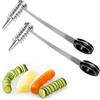 CATZUM 2 Spiralizzatori Manuali per Patate: Bastoncini in Acciaio Inox, Ideali per Tagliare in Modo Creativo Frutta, Patate, Carote, Cetrioli e Altro
