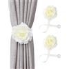 BAMFY 2 Pz Calamite for Tende Rosa Cravatte for Tende Stile Moderno Interno E All'aperto Decorativo Ferma Tende (Color : Bianca)