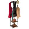 Relaxdays Appendiabiti, 3 Ripiani e 8 Ganci, HLP 181x43x43 cm, con Cesto, Ingresso, Metallo, Nero