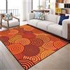 BLZQA Tappeto di Design Moderno Stampa Rotonda Arancione Tappeto A Pelo Corto Antiscivolo Facile Manutenzione Tappeto Camera Soggiorno Salotto all'aperto Campeggio Viaggio 60 x 90 cm