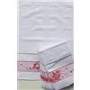 OM DOLCE CASA Strofinacci CANOVACCI ASCIUGHINI Cucina Natale Set da 3 Pezzi con Inserto in Tela Aida Disegno Babbo Natale E Slitta 100% Cotone Prodotto in Itali