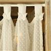 A.Monamour Tenda Corta Piccola in Voile Bianco Semi Trasparente con Pompon a Farfalla per Cucina, Bistrot, Caffè, Mezza Tenda Mantovana con Vetro e Pannello