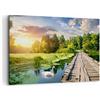 ARTTOR Quadro su Tela 100x70cm Stampe da Parete architettura lungomare Cigno Paesaggio Grandi Decorazione Murale Camera da Letto 1 pezzo Quadri Moderni Soggiorno Immagini Wall Art Canvas AA100x70-3179