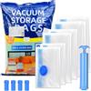 IYEREER 6 Pz Sacchi Sottovuoto da Viaggio, Sacchetti Sottovuoto Valigia Vestiti, Sacchetti Buste di Compressione Vestiti da Viaggio Salvaspazio Organizer per Valigia + Pompa(40x60/60x80/80x100cm)