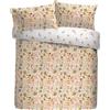 Dreams & Drapes Set copripiumino con foglie autunnali, 52% poliestere riciclato e 48% cotone, super king size 260 x 220 cm, naturale, motivo floreale, reversibile