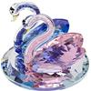 London Boutique Cristallo a forma di cigni blu e rosa, regalo di nozze, in confezione regalo bianca