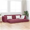 IKAYAA Divano Letto 3 Posti Clic Clac per Soggiorno Camera degli Ospiti e Ufficio 245x150x60.5 cm Tessuto Rosso Vino