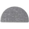 FC Fancy Zerbino semicerchio in microfibra assorbente, tappetino per ingresso interno a mezza luna, zerbino da cucina con retro antiscivolo, Grigio, 40 x 68cm