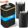 KDISHKRA 110L Raccoglitore di Bottiglie con Foro, Contenitore per Pegni con 2 Borsa Interna Rimovibile, Pattumiera Differenziata per Bottiglia per Bottiglie di Plastica, Cucina Ripostiglio (Nero)