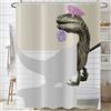 Hnmdmyi Tenda da doccia divertente Dinosauro 240x180, Cute Bathing Dino Raptor bambini tenda da bagno Cartoon Animal bambini creativo moderno impermeabile poliestere tessuto lavabile tenda da bagno