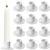 Gulfmew 12 Pezzi Portacandele per Candele a Stecca Candeliere per Candele da Tavolo Portacandele in Metallo Portacandele a Bastone per Decorazione Sala da Pranzo Salotto (Bianco)
