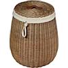 Sechome B10-BTE Cesto Portabiancheria con Coperchio Midollino Naturale, con Fodera, sfoderabile, Handmade, Eco sostenibile, Vimini Rattan
