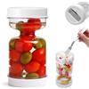 KQDRAVINE Barattoli per Conserve con Forchetta Pieghevole, 700ml Barattolo per Sottaceti con Colino per Alimenti Umidi e Secchi, Barattoli per Cetriolini Sottaceto Olive Kimchi Jalapeños