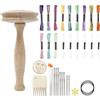 Patifirst Fungo Di Legno Per Rammendo, Kit Per Rammendo Maglioni, Set Kit Cucito Rammendo, Set Di Fili Per Rammendare, Set Di Fili Per Calze Per Cucire Fili, Calzini, Maglioni, Pantaloni, Cappelli, Sciarpe