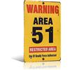 不适用 Area 51 Aged Warning Safety Sign Vintage Look Metal Plaque, shed garage man cave
