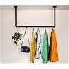 RSR Hangers - Appendiabiti in design industriale per soffitto | Larghezza 50 cm x Altezza 60 cm | Appendiabiti a soffitto | Asta appendiabiti | Camera da letto | Guardaroba | Ingresso | Armadio a muro
