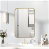 HIGHBATH Specchio con Cornice Oro 50 x 70 cm, Grande Specchio da Parete per Bagno, Specchi da Parete Rettangolari per Bagno Montati Orizzontalmente/Verticalmente