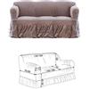 Blanc Mariclo Blanc Mariclò Fodera Copridivano Shabby Chic Due o Tre Posti, Copri Divano Elasticizzato Color Tortora, Stretch (2 Posti)