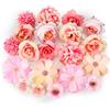 MWOOT 20 Pezzi Teste di Fiori Artificiali, Fiori Finti per Decorazioni, Mini Capolini Finti, Rose Peonia Finte per Fai da te Corona Torta Bouquet Da Sposa Matrimonio Festa Casa Giardino(Rosa)