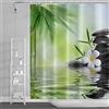 SDOTPMT 122x183cm Acqua Spa Tenda da doccia Verde Bambù Foglie Orchidea Fiore Naturale Tenda da bagno Zen Meditazione Basalto Pietre Floreale Tenda da vasca per bambini Bagno Poliestere con ganci